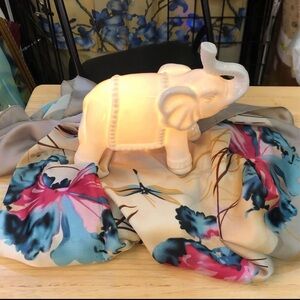 White Elephant Ceramic Lamp